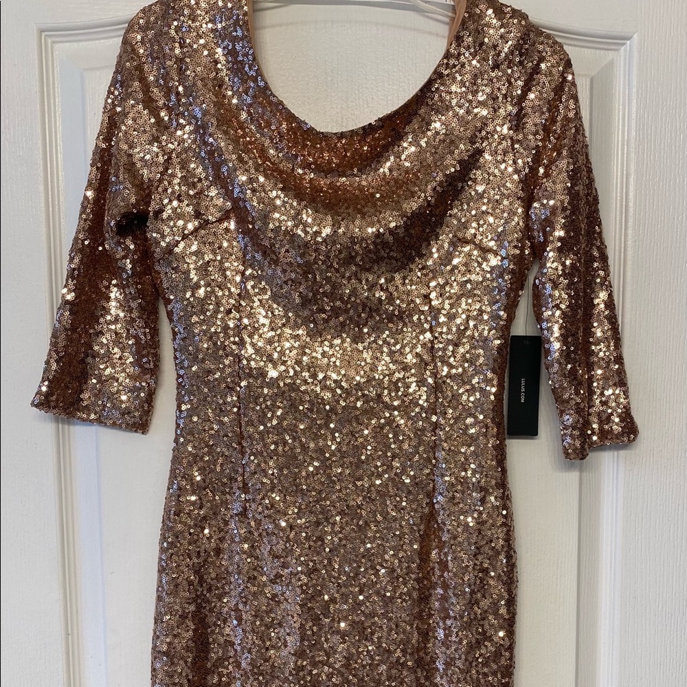 NWT Lulu’s Rose Gold Sequin dress